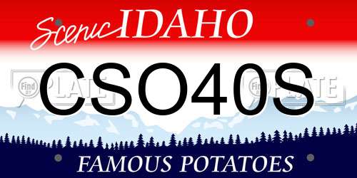 CSO40S Idaho License Plate