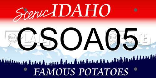 CSOA05 Idaho License Plate