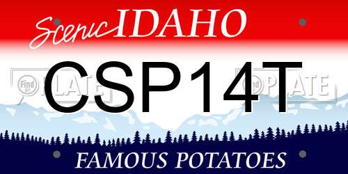 CSP14T Idaho License Plate