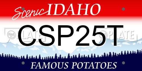 CSP25T Idaho License Plate