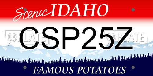 CSP25Z Idaho License Plate