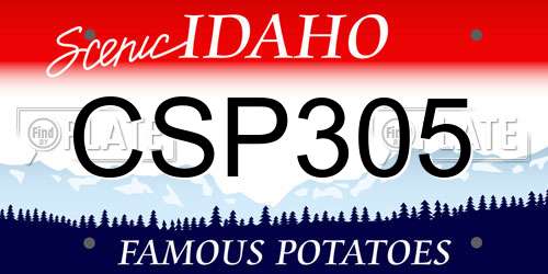 CSP305 Idaho License Plate