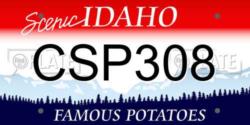 CSP308 Idaho License Plate