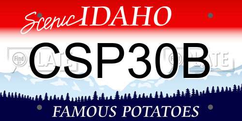 CSP30B Idaho License Plate