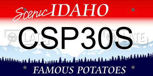 CSP30S Idaho License Plate