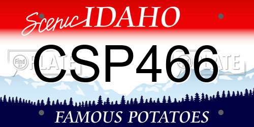 CSP466 Idaho License Plate