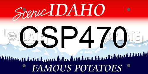 CSP470 Idaho License Plate