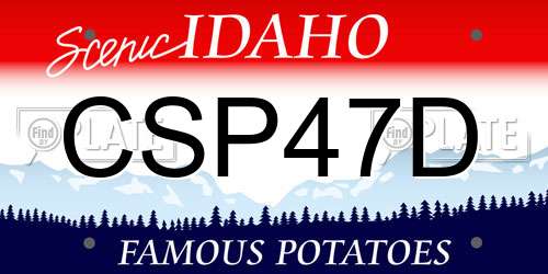 CSP47D Idaho License Plate