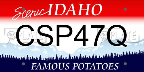 CSP47Q Idaho License Plate