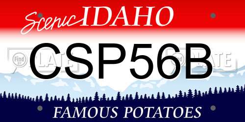 CSP56B Idaho License Plate