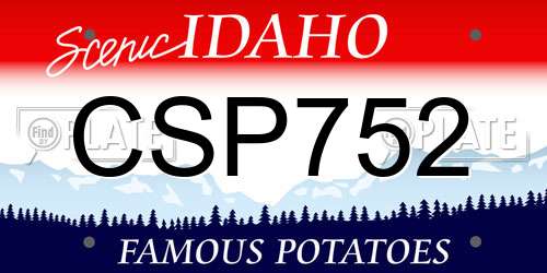 CSP752 Idaho License Plate