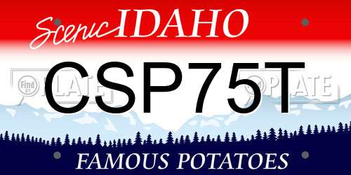 CSP75T Idaho License Plate