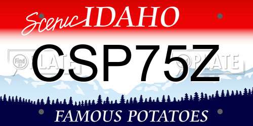 CSP75Z Idaho License Plate