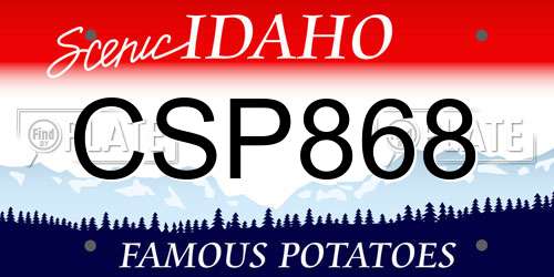 CSP868 Idaho License Plate
