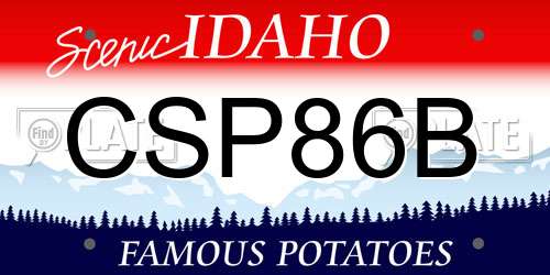 CSP86B Idaho License Plate