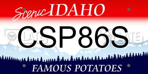 CSP86S Idaho License Plate