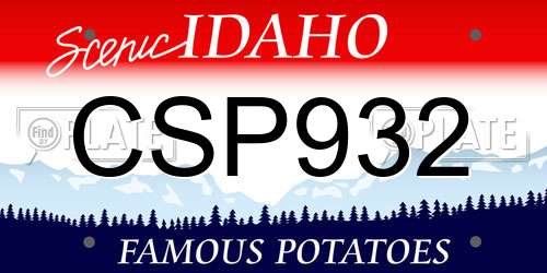 CSP932 Idaho License Plate