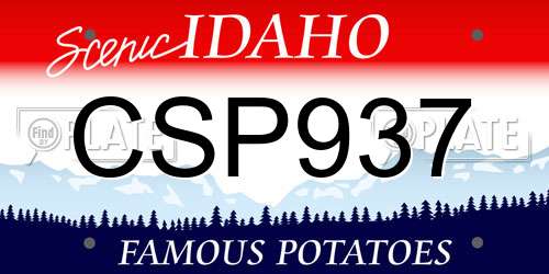 CSP937 Idaho License Plate