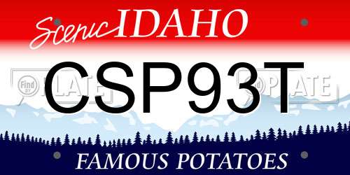 CSP93T Idaho License Plate