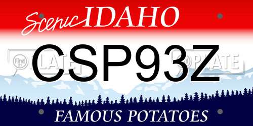 CSP93Z Idaho License Plate