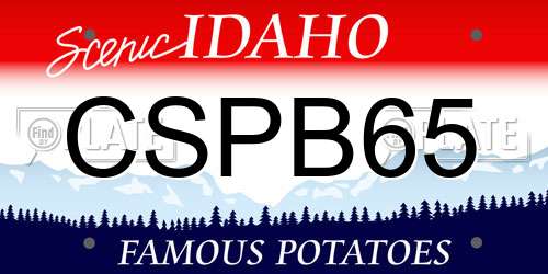 CSPB65 Idaho License Plate