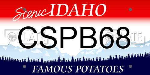 CSPB68 Idaho License Plate