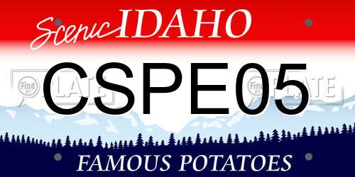 CSPE05 Idaho License Plate