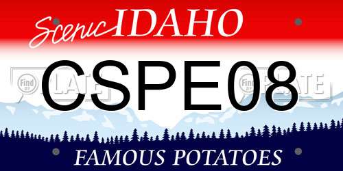 CSPE08 Idaho License Plate