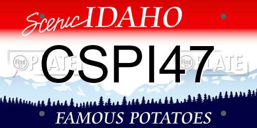 CSPI47 Idaho License Plate