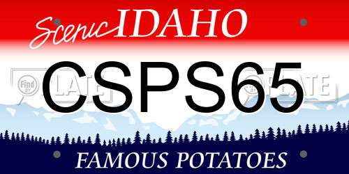CSPS65 Idaho License Plate