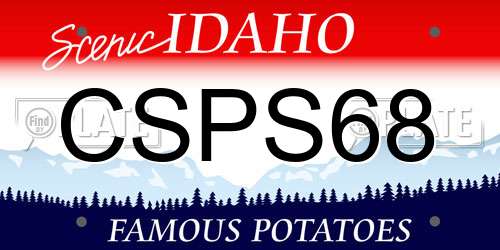 CSPS68 Idaho License Plate