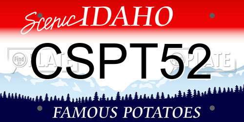 CSPT52 Idaho License Plate