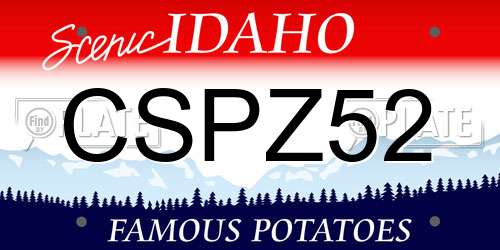 CSPZ52 Idaho License Plate