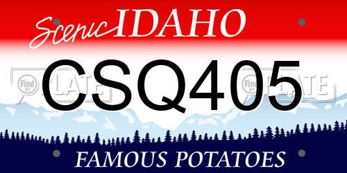 CSQ405 Idaho License Plate