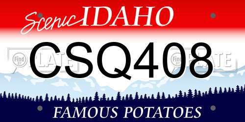 CSQ408 Idaho License Plate