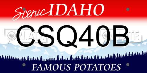 CSQ40B Idaho License Plate