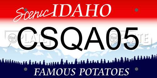 CSQA05 Idaho License Plate