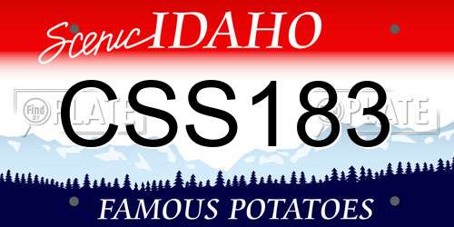 CSS183 Idaho License Plate