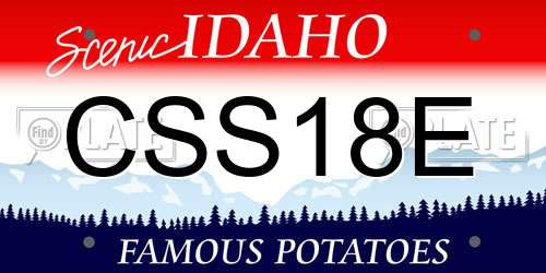 CSS18E Idaho License Plate