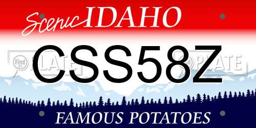 CSS58Z Idaho License Plate