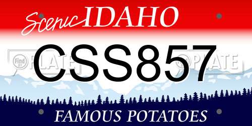 CSS857 Idaho License Plate