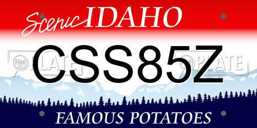 CSS85Z Idaho License Plate
