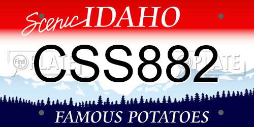 CSS882 Idaho License Plate