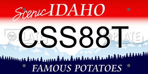 CSS88T Idaho License Plate