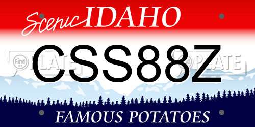 CSS88Z Idaho License Plate