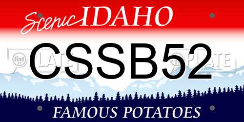 CSSB52 Idaho License Plate
