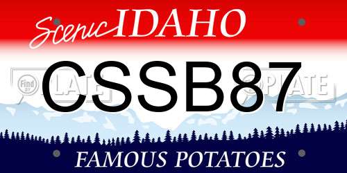 CSSB87 Idaho License Plate