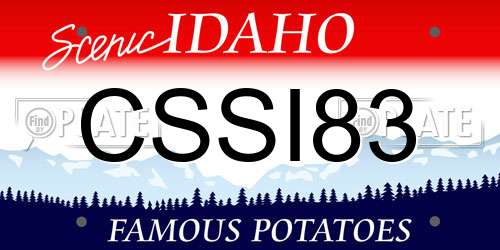 CSSI83 Idaho License Plate
