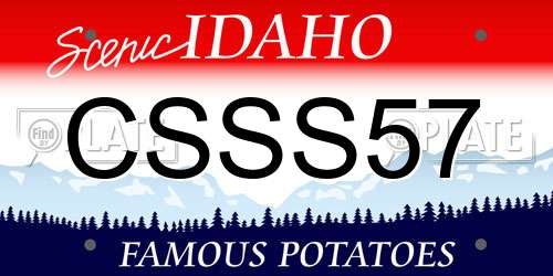 CSSS57 Idaho License Plate