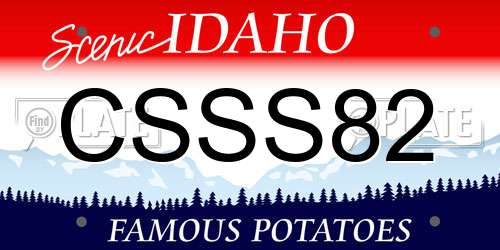 CSSS82 Idaho License Plate